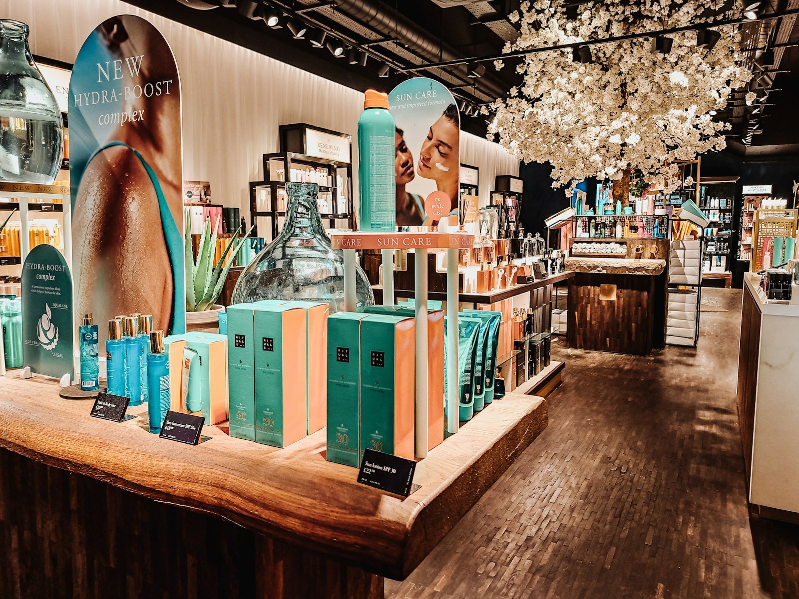 A beauty and skincare retail store interior, representative of L'Or&eacute;al's retail footprint